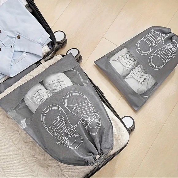 Shoe Storage Bags, NEW, Travel Shoe Protection, Gray, Set of 5 - Picture 7 of 7